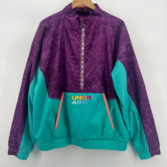 Under Armour Retro Style Windbreaker Track Athletic Jacket Size XL - Picture 1 of 15